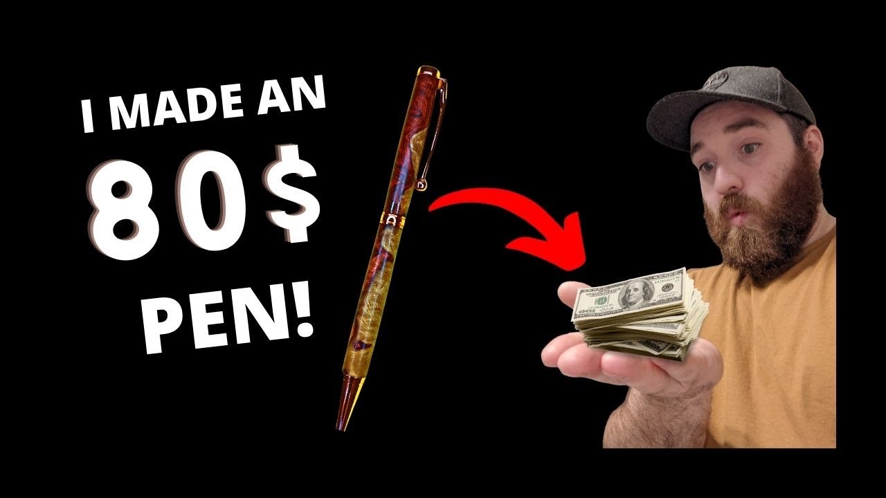 Make an 80$ PEN! - wood turned pen on a lathe! easy projects for gifts or selling to make money!
