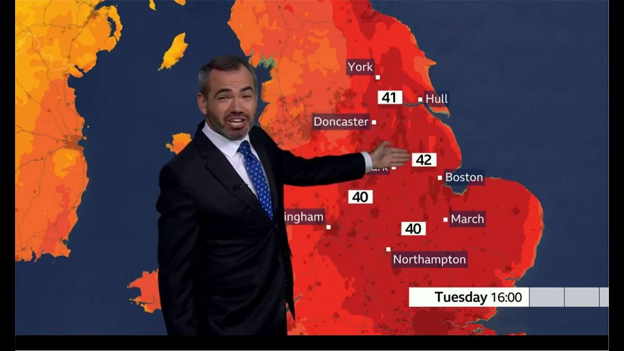 BBC 42° Record Temperature Weather Forecast for 18/7/22
