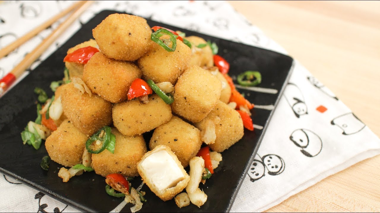 Chili Garlic Tofu Bites Recipe เต้าหู้ผัดพริกเกลือ - Hot Thai Kitchen!