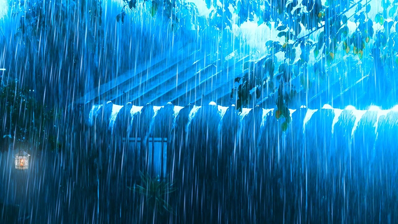 Sleep Well on a Stormy Night with Pouring Rain, Splashing Sounds & Rolling Thunder on a Metal Roof