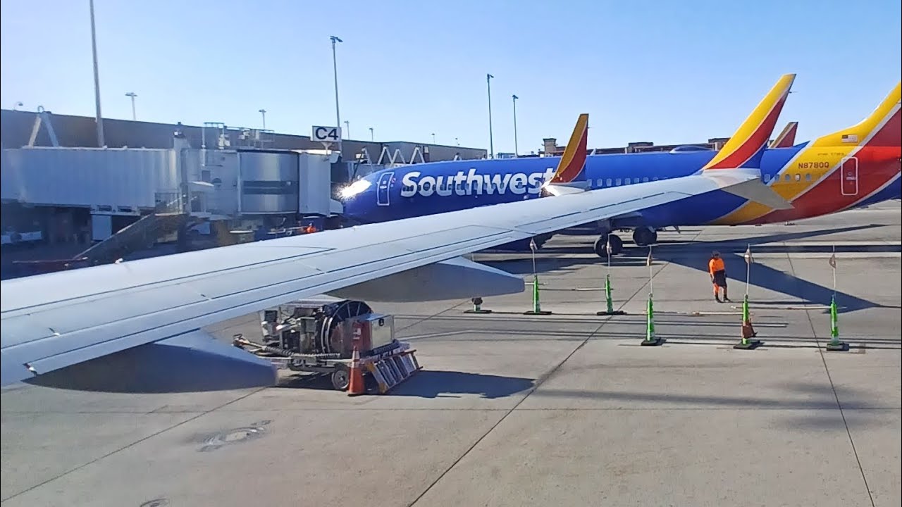 Departing from Las Vegas to Long Beach WN2392.