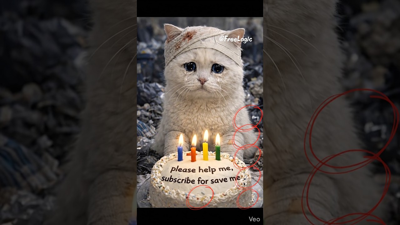 Please subscirbe for save me😿 #aicats #aiandcats #cat #o #happybirthday #kitten #animalintelligence