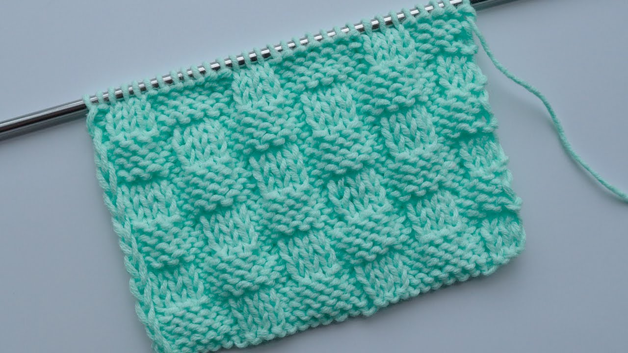 棒针编织｜华夫格花型｜简单的上下针花样｜KNIT STITCH PATTERNS FOR BEGINNING KNITTERS