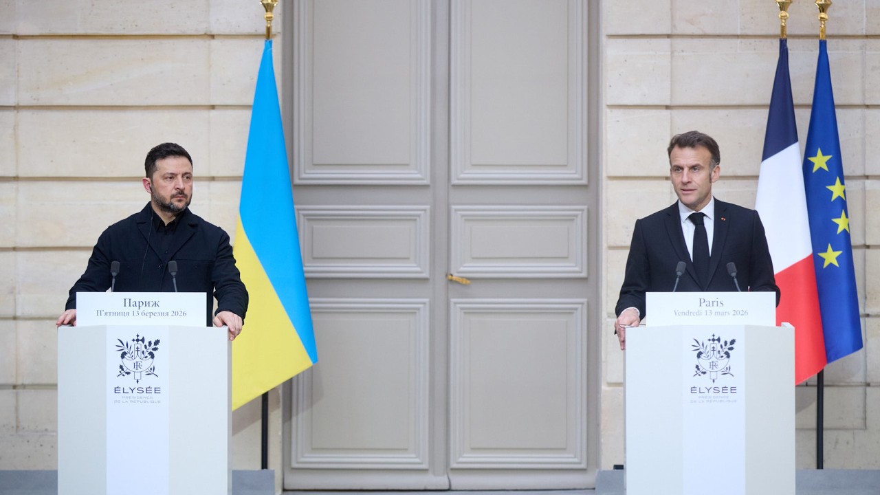 Спілкування Президента України Володимира Зеленського й Президента Франції Емманюеля Макрона з медіа
