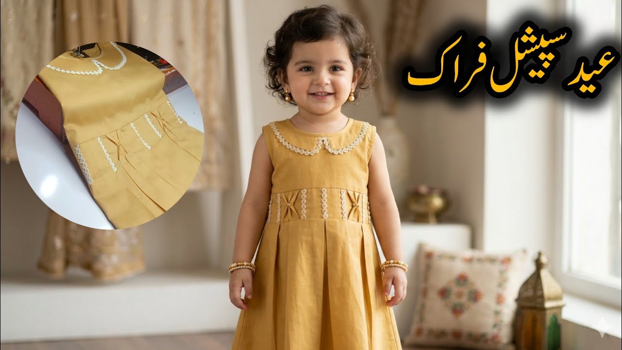 New Summer Plain Pleated Frock With Lace Cutting And Stiching By Zahra Fashions