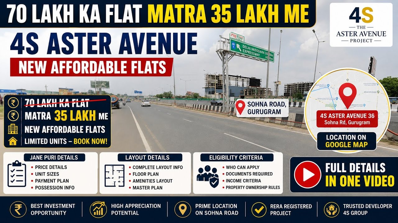 4S Aster Avenue Full Details in One Video | 3BHK for 3.5 Million | Eligibility | Layout | Google ...