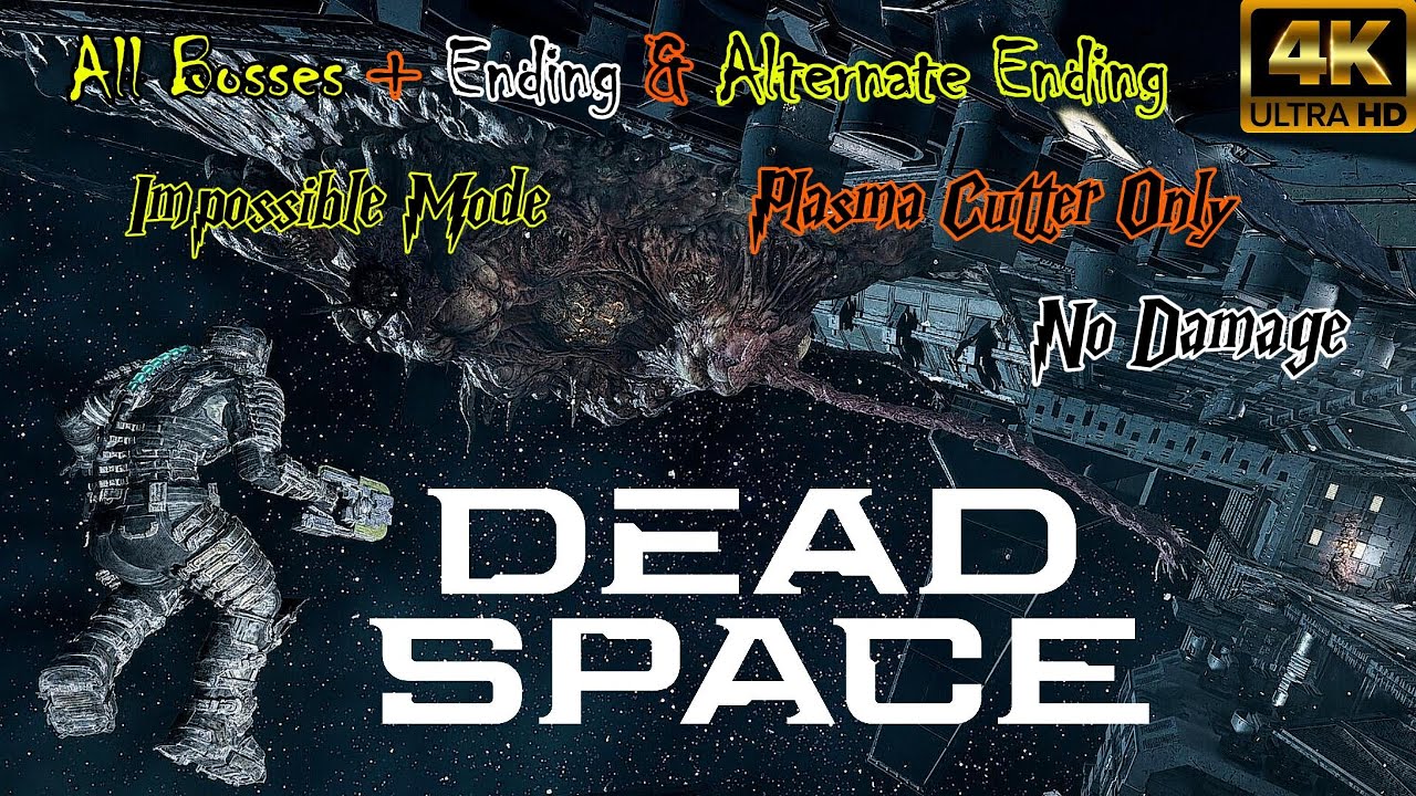 Dead Space Remake (2023) - All Bosses + Both Endings (Impossible, No Damage, Plasma Cutter Only)