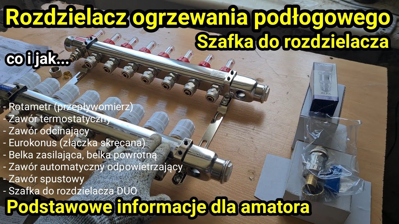 ROZDZIELACZ OGRZEWANIA PODŁOGOWEGO i SZAFKA DO ROZDZIELACZA DUO Z MIEJSCEM NA STEROWANIE PĘTLAMI