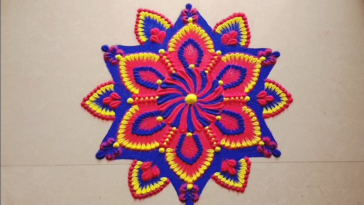  Diwali rangoli / simple rangoli for beginner