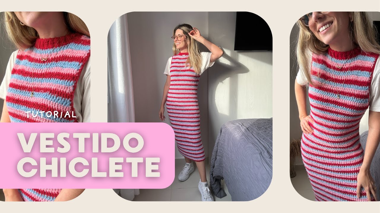 vestido de crochê | tutorial completo | vestido chiclete