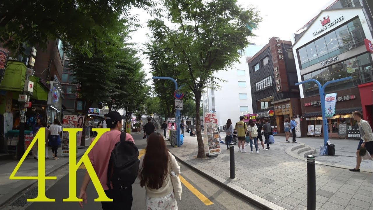 [ 4K ] Korea,   Walking around Hongdae street (Part 1) , 홍대거리 주변 산책 파트1