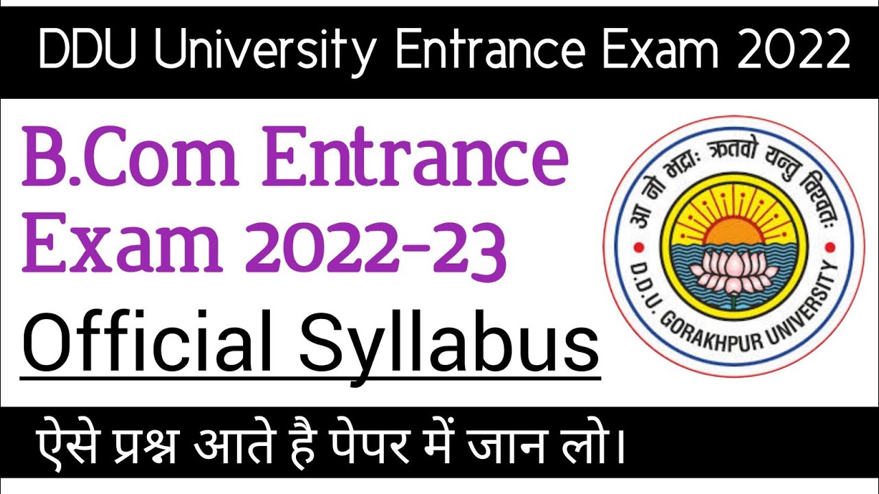 DDU University B.Com. Entrance Exam 2022-23 official syllabus