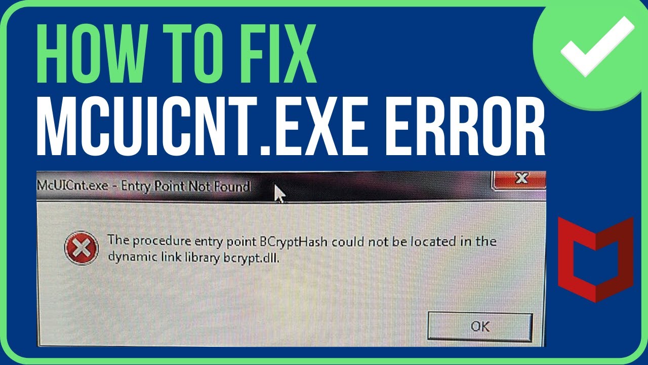 MCUICNT.EXE ERROR (Complete Guide) | Fix The Procedure Entry Point BCryptHash Could Not Be Located