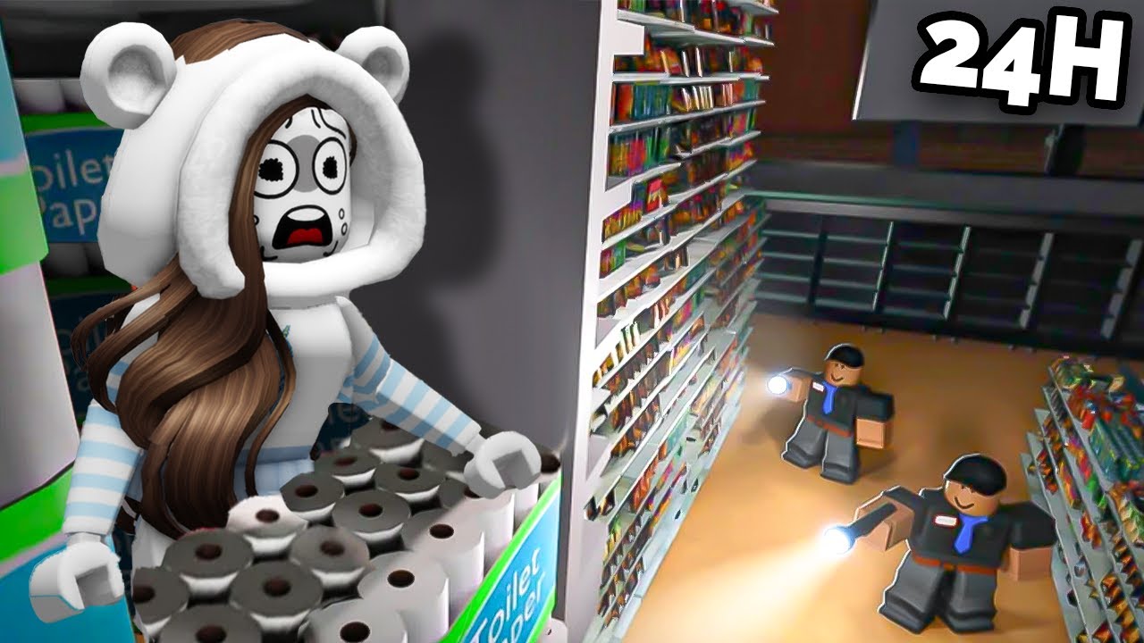 CHIUSI LA NOTTE IN UN SUPERMERCATO SU ROBLOX !
