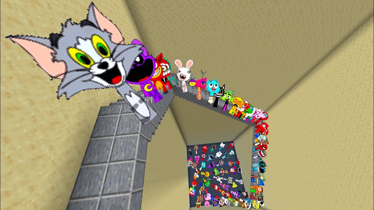 Family SPRUNKI OC Nextbots (Horror Version) in Maze Gmod for Minecraft PE