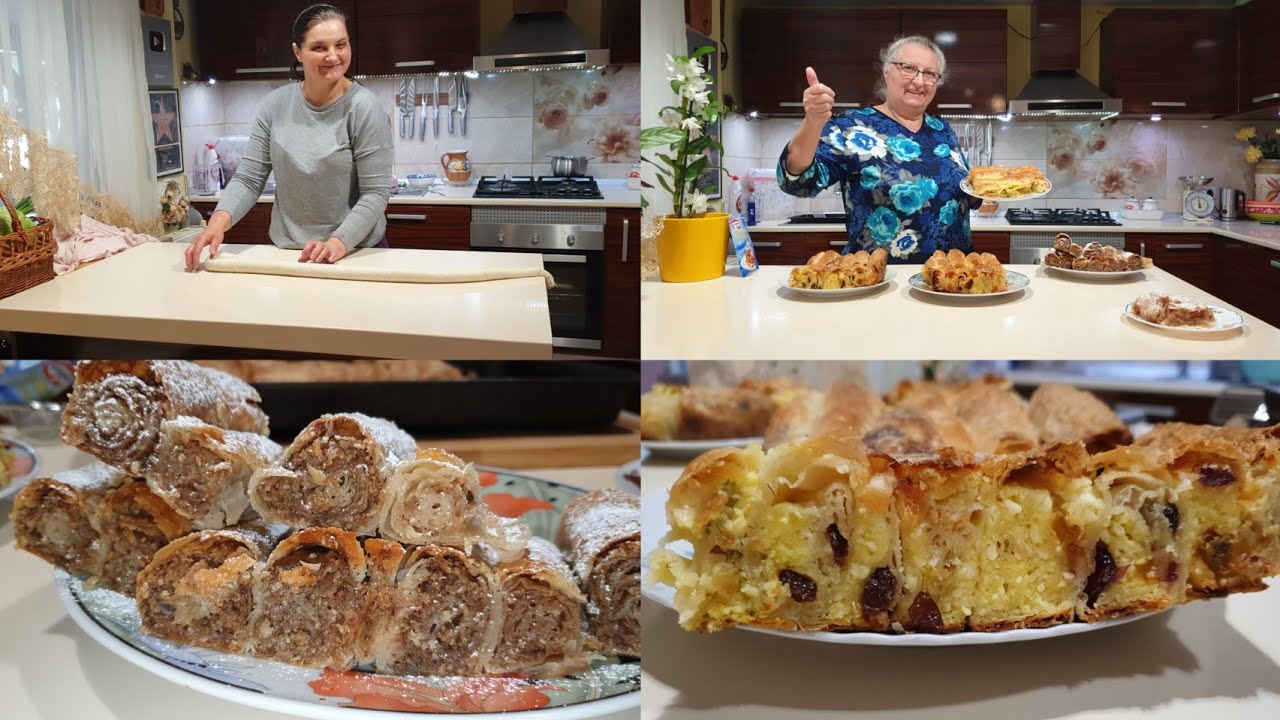 Prăjitură Întinsă cu Brânză sărată, Brânză dulce, Mere și Nucă de la Bunica și Angi 🇷🇴❤️