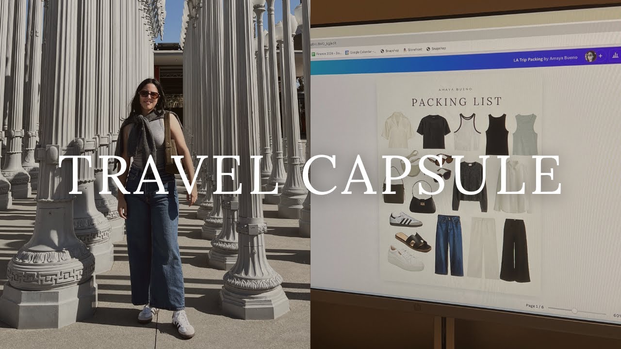 10-PIECE TRAVEL CAPSULE WARDROBE FOR LA (carry on only!) outfit ideas + travel essentials