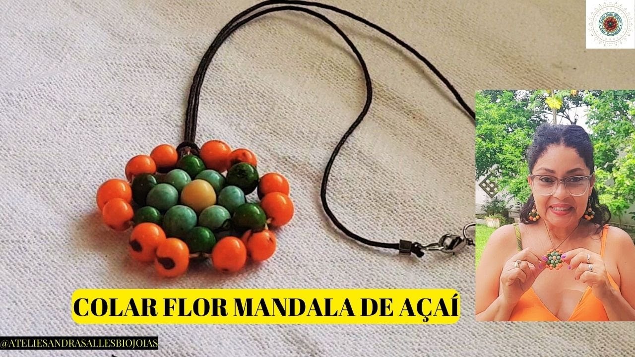 COLAR FLOR DE AÇAÍ | BIOJOIA MANDALA FAÇA E VENDA #diy #tutorial @sandrasallesbiojoias
