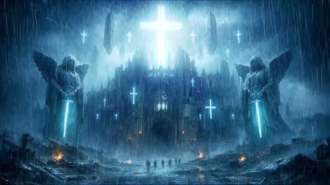 Rain & Thunder Ambient for Sleep ⚡️ 3 Hours | The Storm Beyond the Neon Cross (Dark Ambient) F0018