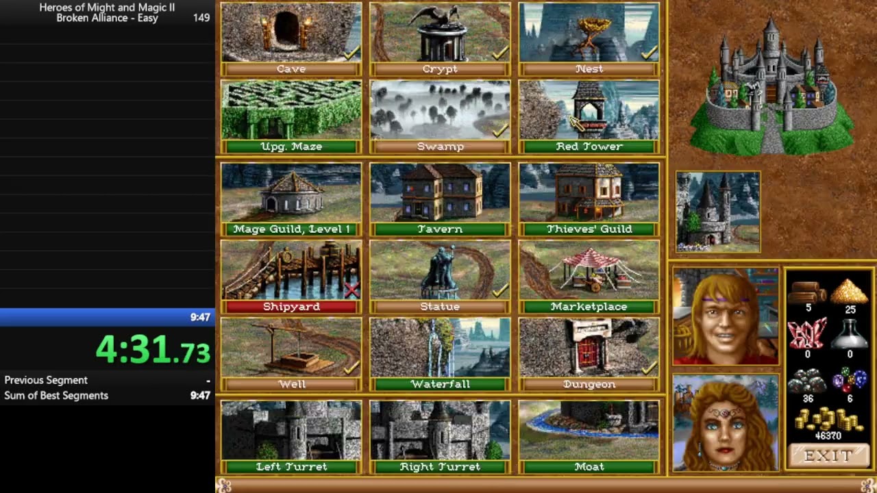 Heroes of Might and Magic 2 Speedrun - Broken Alliance - Easy [8:56]