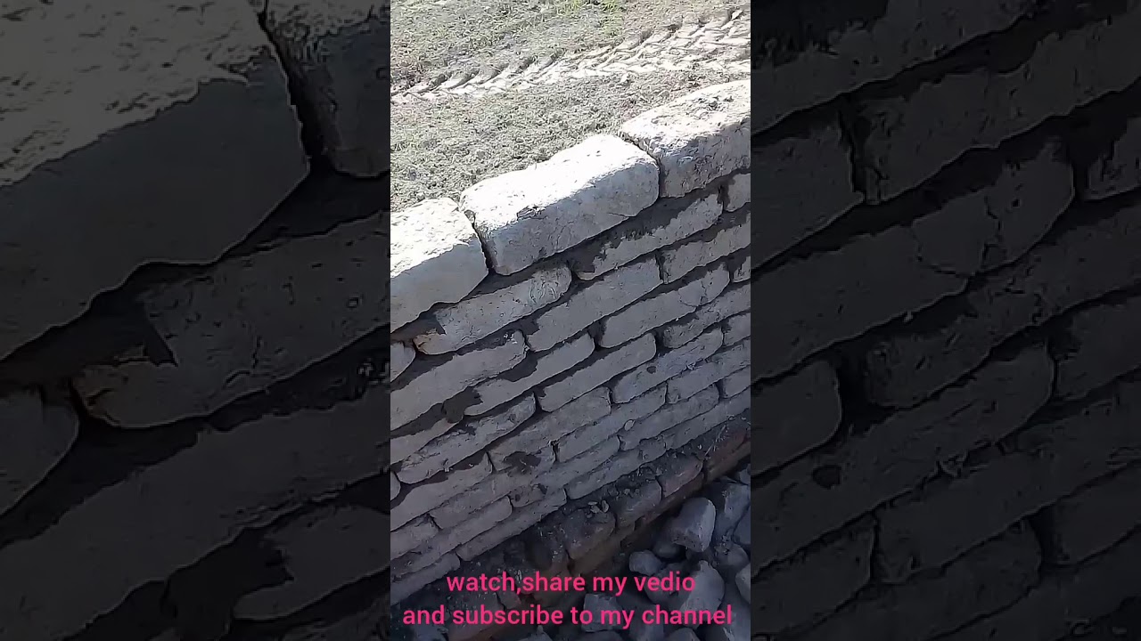 extremely amazing 4.5 inches  contruction of mud/mortar bricks with Mud.......