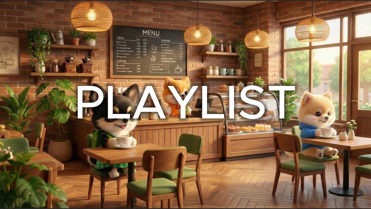 [playlist]포근한 카페 분위기 🐶 Lofi Jazz Music cozy cafe  l  Calm Lofi Jazz Café with Puppies