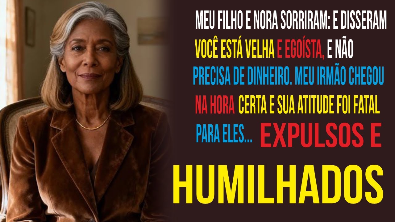 Meu filho e nora sorriram e disseram “Você é uma velha  EGOÍSTA    Meu irmão chegou na hora e...