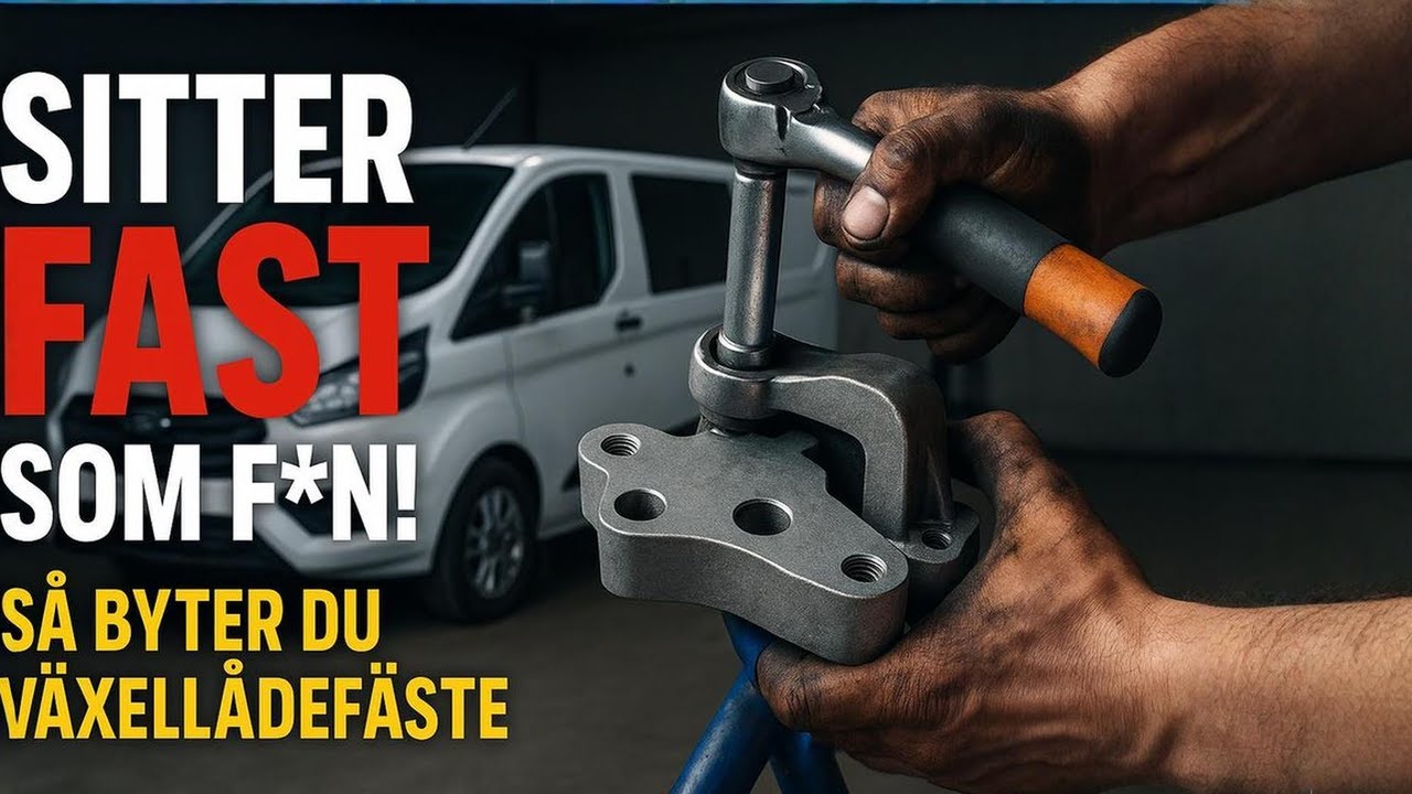 Sitter FAST som F*N!  Byter växellådefäste på Ford Transit Custom 2017