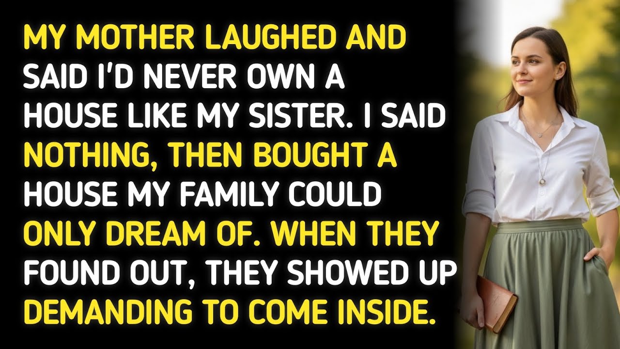 MY MOTHER LAUGHED AND SAID I'D NEVER OWN A HOUSE LIKE MY SISTER. I SAID NOTHING, THEN BOUGHT