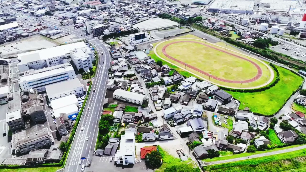 ドローン空撮❗️宮崎県 延岡市 中の瀬町 旭化成 　工場 付近の風景。