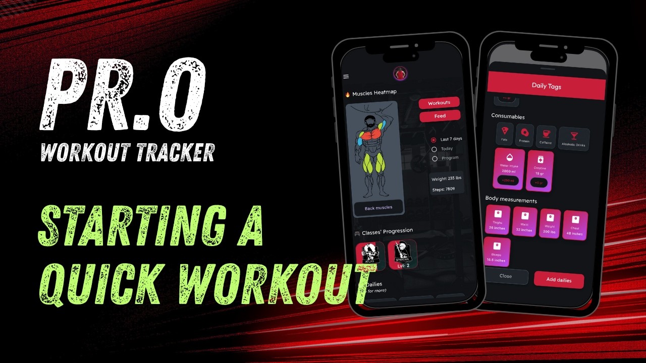 Jump Right in With a QUICK START WORKOUT - Pr.O Workout Tracker