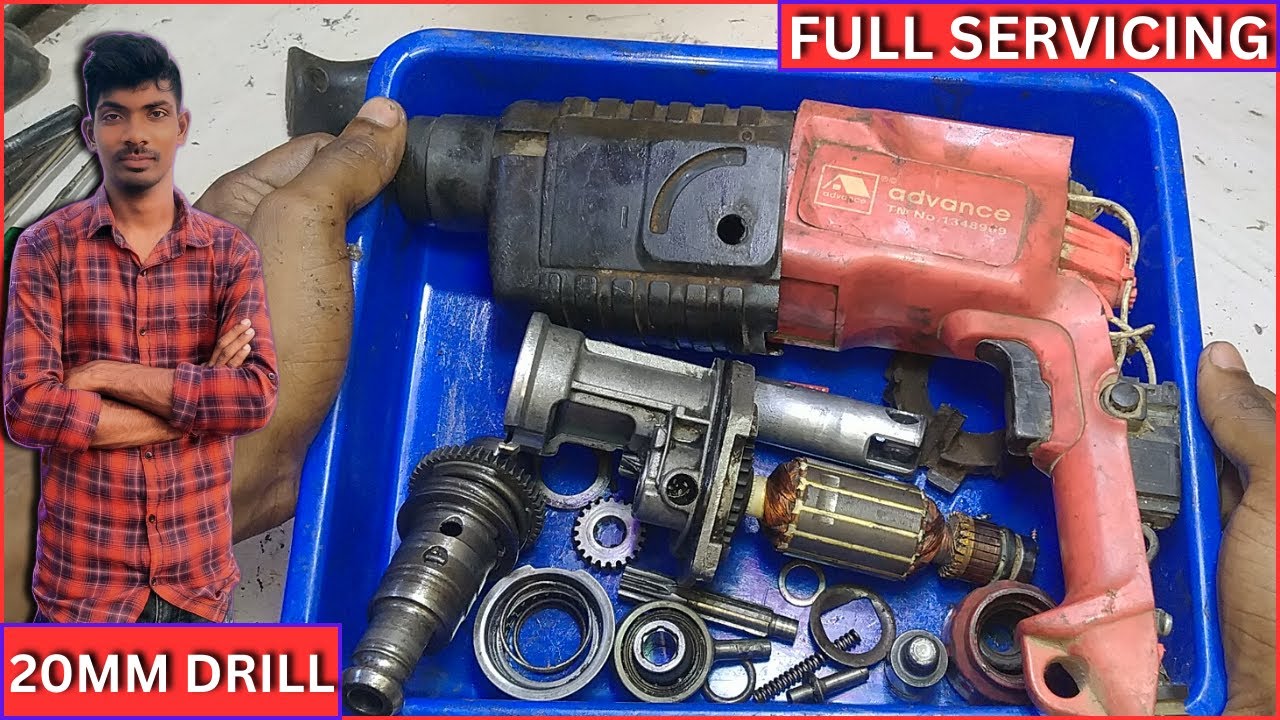 2 20mm hammer drill  FULL SERVICING bit  not rotection problem solve || hammer drill not hammering