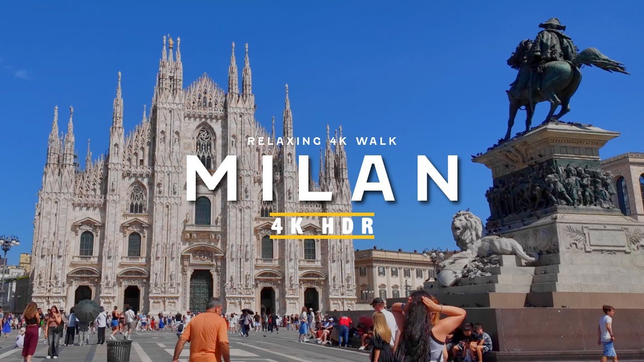 4K Walking Tour of Milan 🇮🇹  Duomo, Galleria Vittorio Emanuele, Via Torino & Navigli