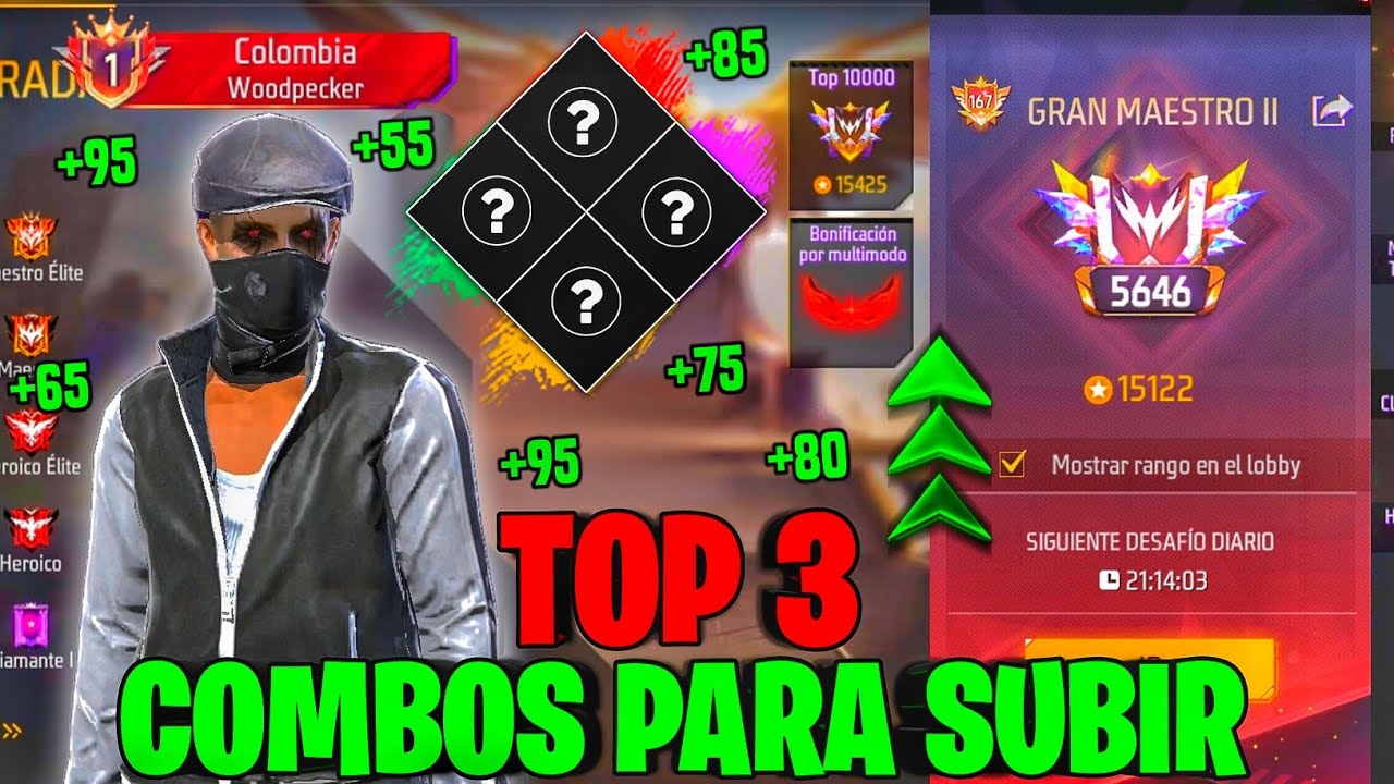3 MEJORES COMBOS de HABILIDADES para SUBIR DE RANGO 👺🔥 #freefire 