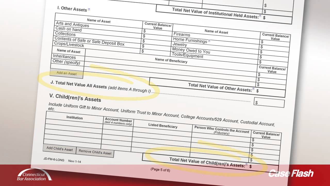 Case Flash: New Financial Affidavits