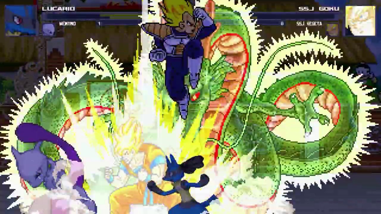 AN Mugen Request #1632: Lucario & Mewtwo VS Goku & Vegeta