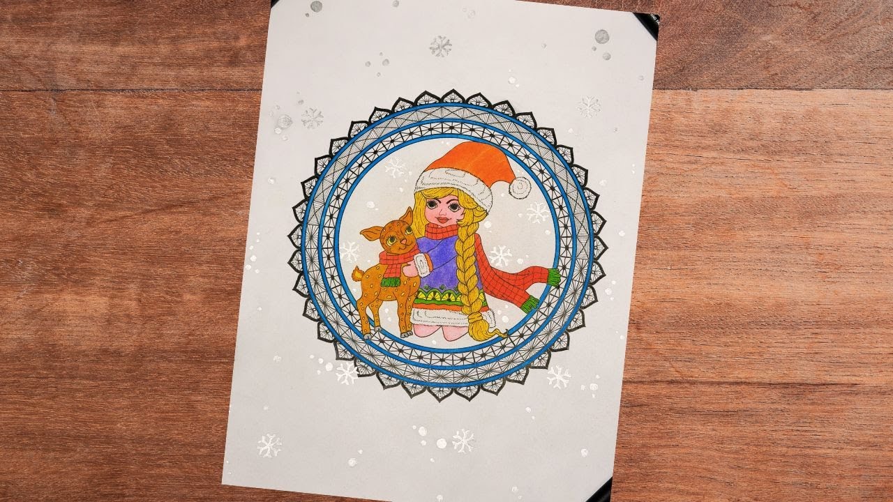 Winter Special Mandala Drawing Easy Step by Step