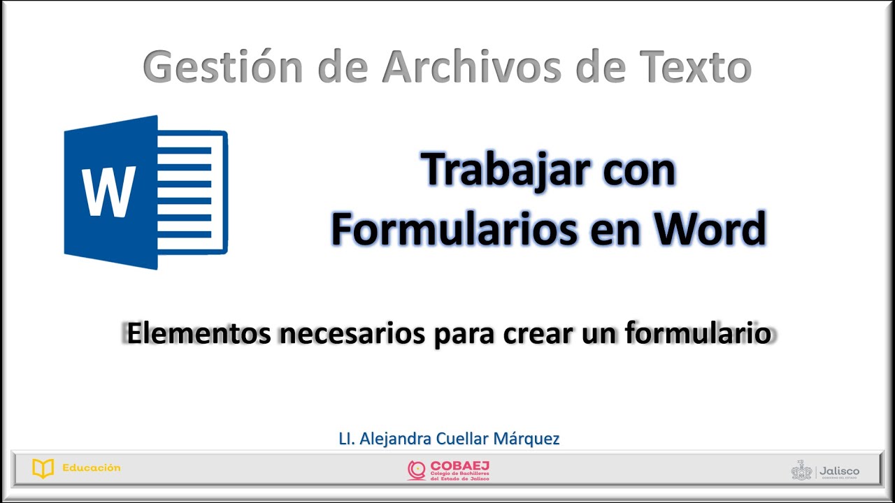 Crear formularios en Word.