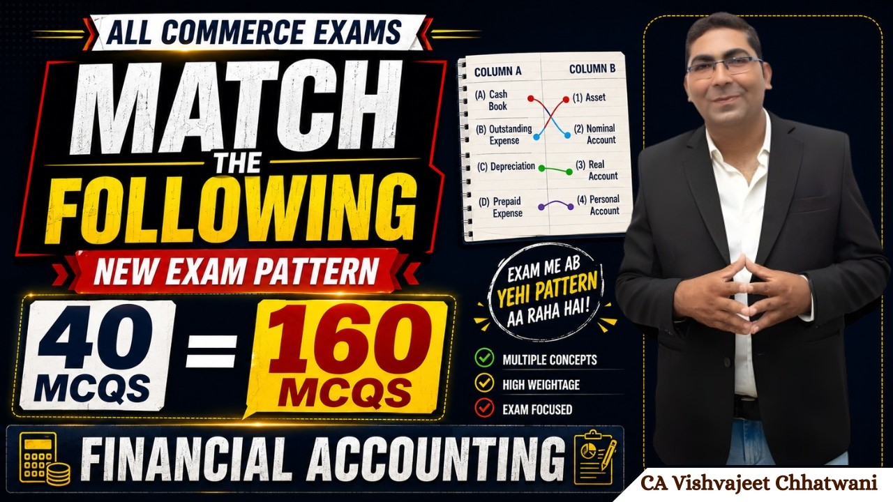 Match the Following MCQs | Financial Accounting | All Commerce Exams | TGT, PGT, RPSC, UKSSSC