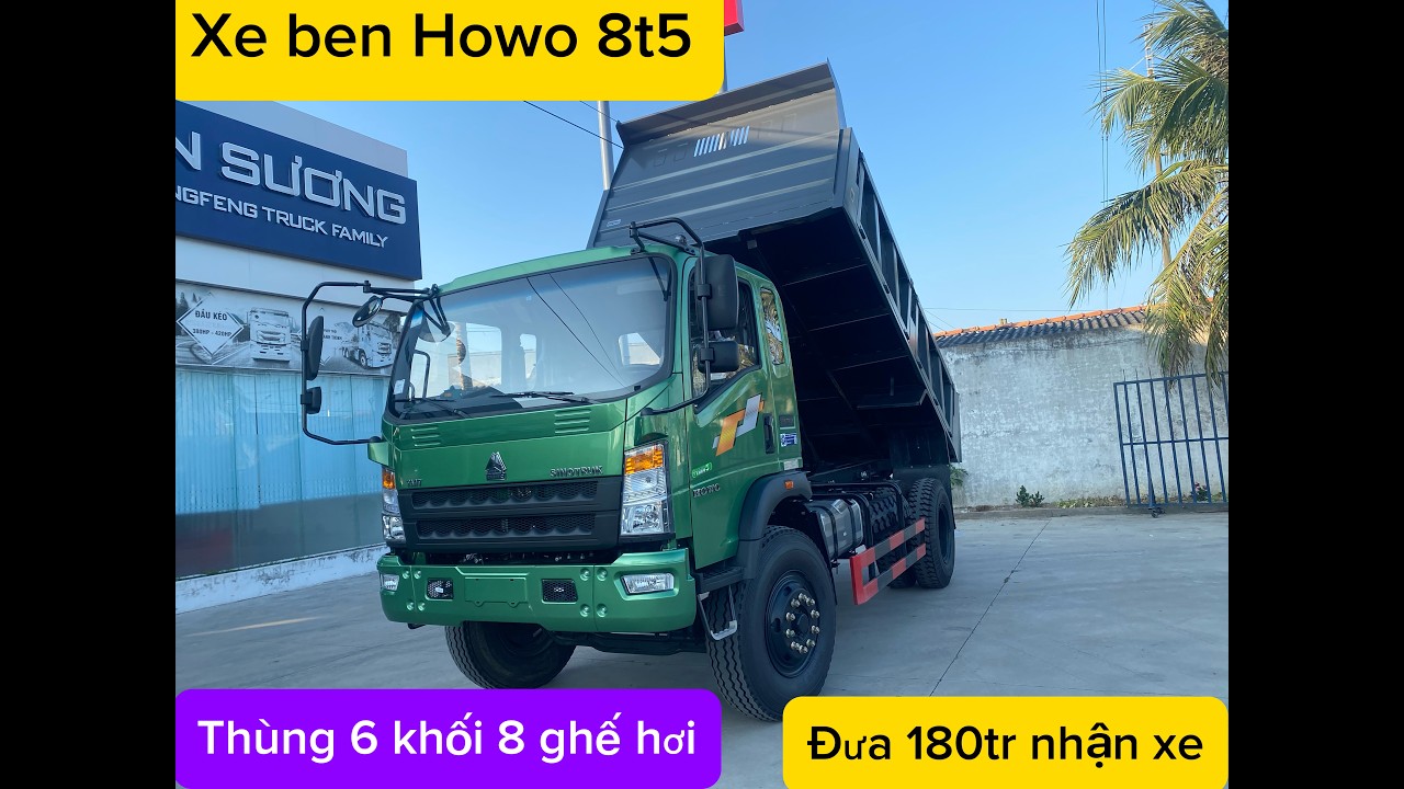GIỚI THIỆU MẪU XE BEN HOWO ST12090DE5 TẢI 8 TẤN 5 THÙNG 6 KHỐI 8/GIÁ XE BEN HOWO 8 TẤN 5/HIỆP XE TẢI
