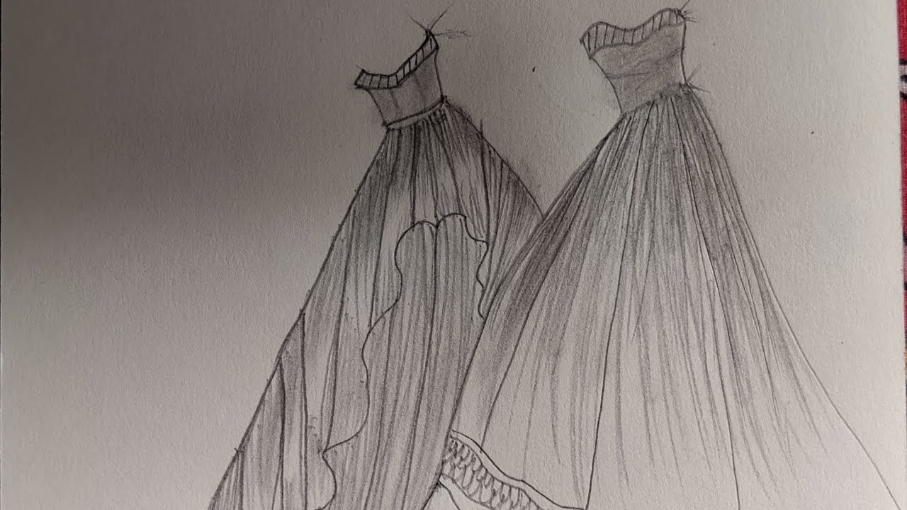 Beautiful Gown Designs  Easy Drawing ||easydraw || easyartlover ||drawingtutorial 