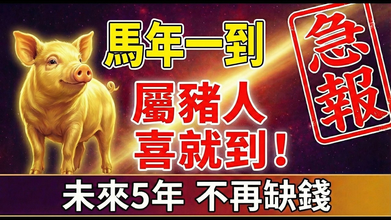 急報！屬豬的人，馬年一到，將有一件「天大的喜事」降臨，接住這份福氣，未來5年不愁錢！#屬豬2026運勢 #2026生肖豬運勢 #2026馬年 #財運 #屬豬 #風水 #偏財 #改運 #生肖豬 #招財