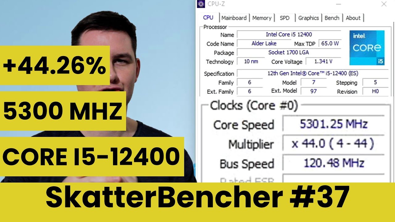 Core i5-12400 Overclocked to 5300 MHz With Maximus Z690 Extreme | SkatterBencher #37