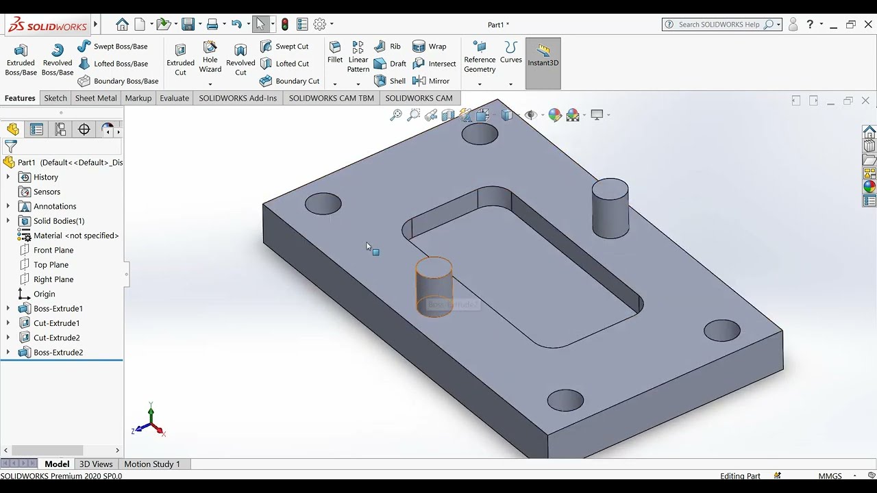 CNC Solidworks CAM Text engraving and thread milling