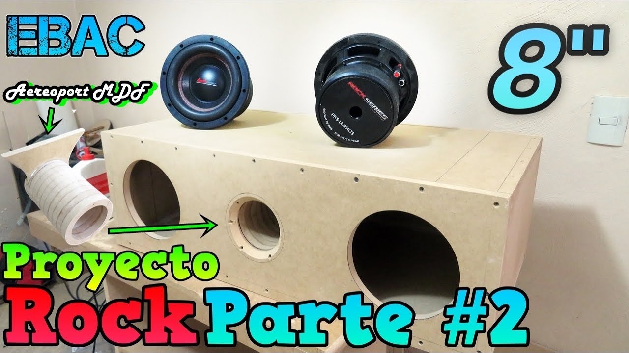 Proyecto Cajón Con Aereoport de MDF para Subwoofers Rock Series de 8