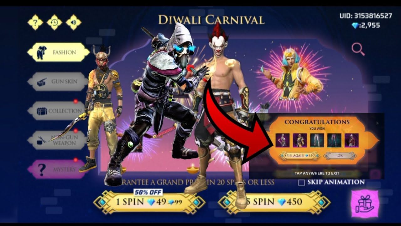 DIWALI CARNIVAL|DIWALI WISH EVENT|FF NEW EVENT TODAY|GOLDEN CLOWN BUNDLE RETURN #freefire