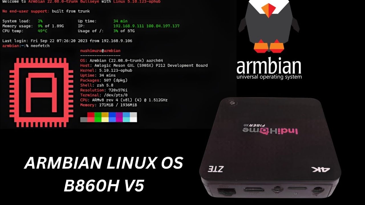 ARMBIAN LINUX OS STB ANDROID BOX B860H V5