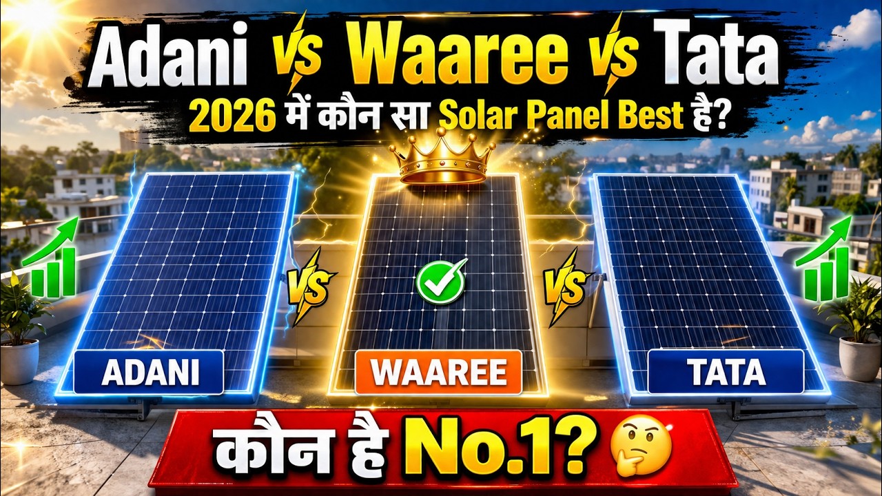 Adani vs Waaree vs Tata Solar Panel Which is Better | घर के लिए कौनसा सोलर पैनल खरीदें 2026