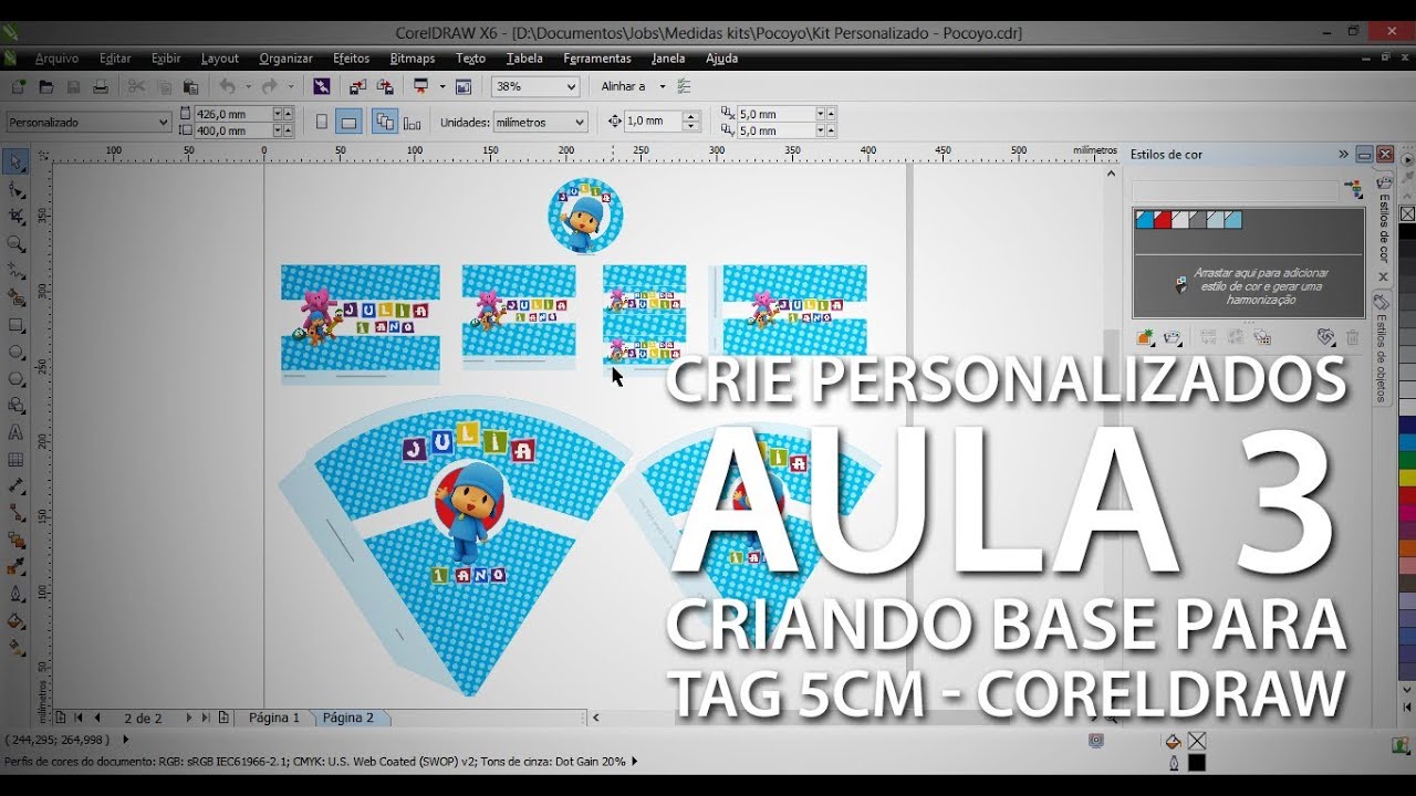 Como criar personalizados profissionalmente #3 - Criando base para tag de 5cm - CorelDRAW X6