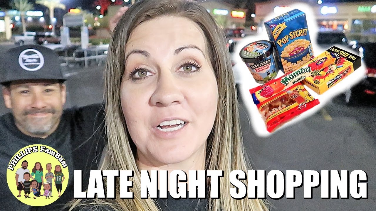 LATE NIGHT SNACK SHOPPING at ALBERTSONS for KIDS MOVIE NIGHT SNACKS | PHILLIPS FamBam Vlogs